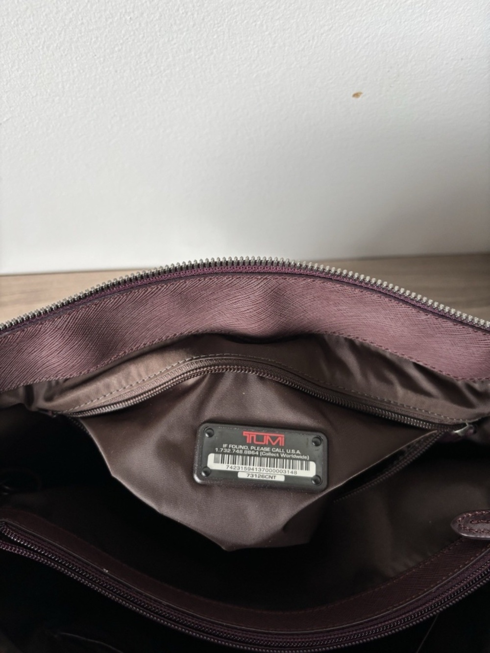 Tumi Villa Purple Leather Handbag Tote Bag Laptop Travel Purse 73126 Authentic❤️ - Picture 15 of 16